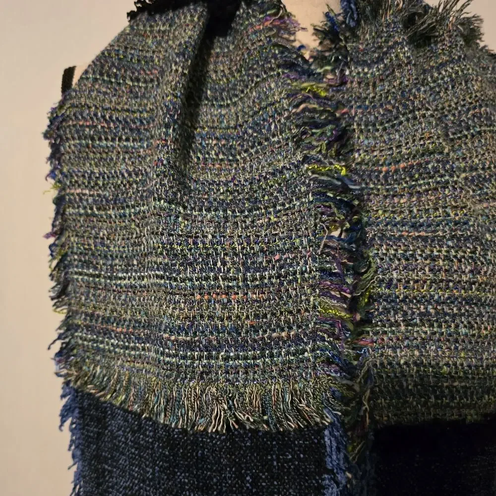 Susan Hayes Hand Loomed Handmade Chenille Rectangle Scarf USA Made 9